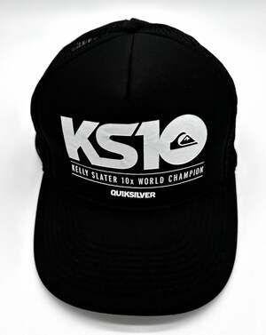 Quiksilver Kelly Slater Logo Trucker Hat Black Mesh Back Adjustable One Size